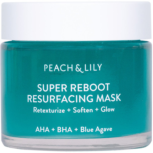 Peach & Lily Super Reboot Resurfacing Mask, 10% AHA, 0.5%  BHA, Blue Agave And Aloe, Pro-Grade Wash-Off Mask For Clogged Pores,  Uneven Skin, Bumps, And Fine Lines