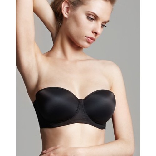  Womens Strapless Bra Silicone-Free Minimizer Bandeau Plus  Size Unlined Shell Heather 32D