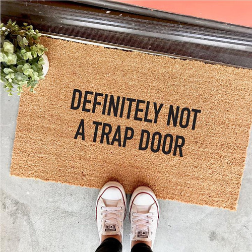 No Shoes in the Trap House Mat-pink Doormat Trap House No Shoes