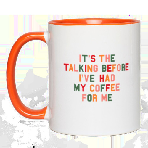 LookHUMAN Don't Talk to Me Until I've Eaten This Mug White 11 Ounce Ceramic Coffee Mug